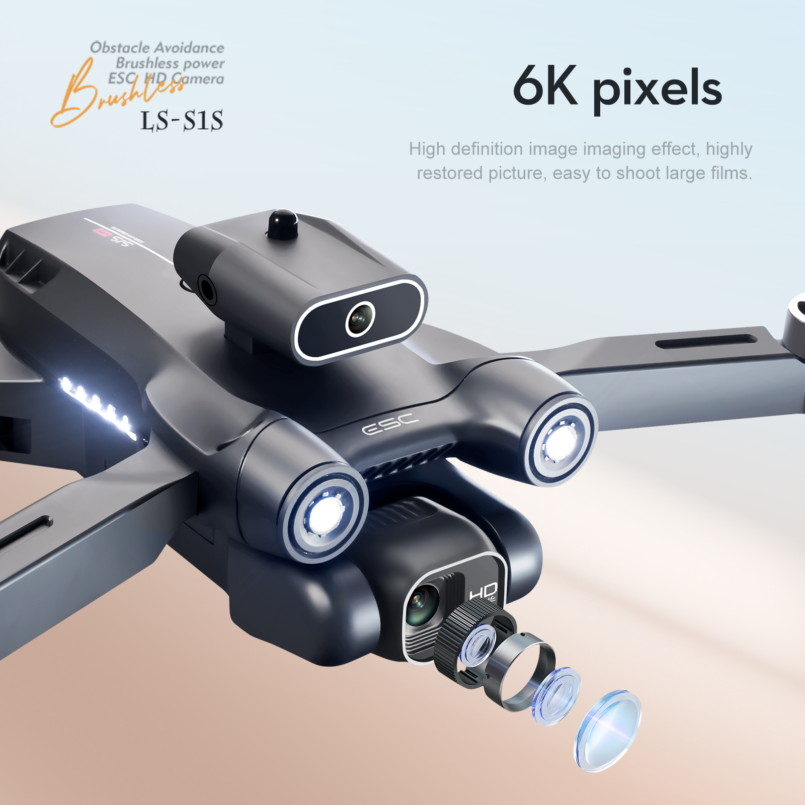 Novo s1s mini drone 4k profesional 8k hd câmera obstáculo evitar fotografia aérea sem escova dobrável quadcopter 1.2km