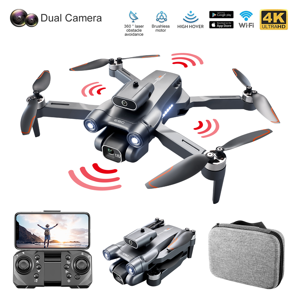Novo s1s mini drone 4k profesional 8k hd câmera obstáculo evitar fotografia aérea sem escova dobrável quadcopter 1.2km