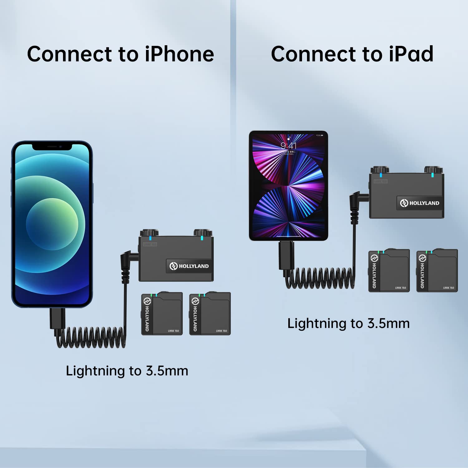 Hollyland lark 150 oficial profissional 2.4g microfone de lapela sem fio entrevista ao vivo vlog fotografia microfone sem fio