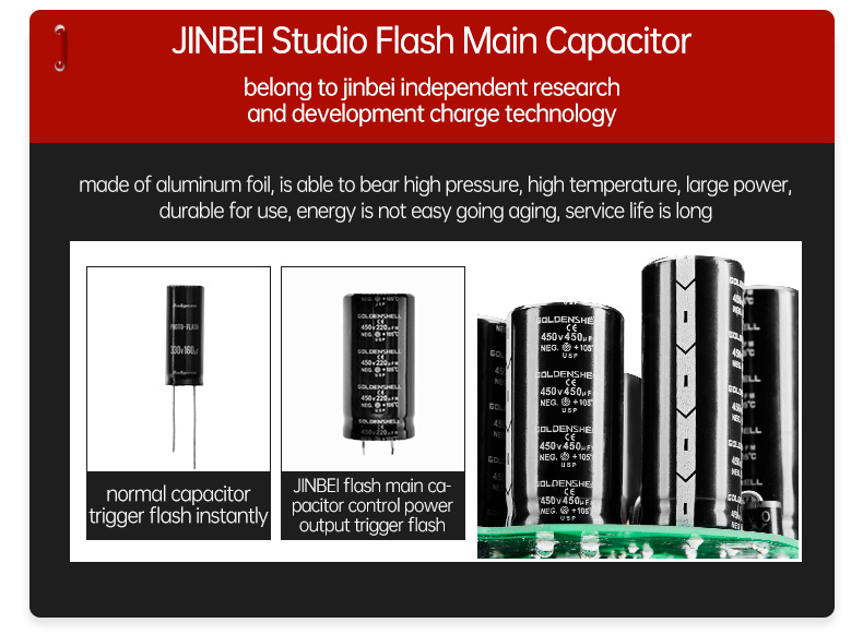 Jinbei de250 250ws portátil estúdio flash iluminação sem fio remoto durável luz estroboscópica profissional para fotografia retrato