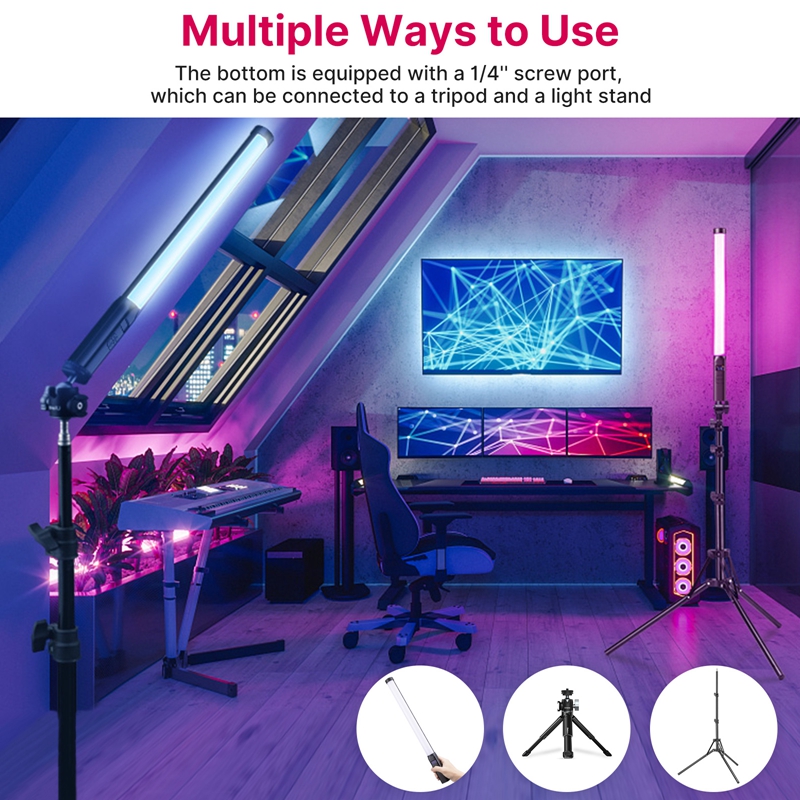 Ulanzi vl119 rgb vara de luz varinha tubo de mão luz led luz de vídeo cri 95 + 2500k-9000k 2000mah fotografia iluminação lâmpada de preenchimento
