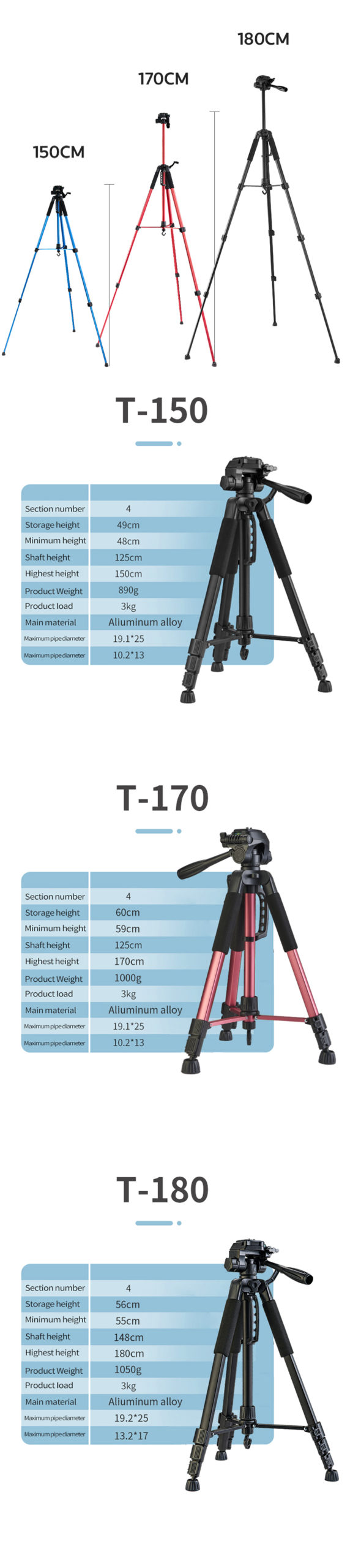 180cm tripé de câmera para o telefone com saco de transporte fotografia tripé de telefone móvel com controle remoto bluetooth para vídeo/dslr/canon