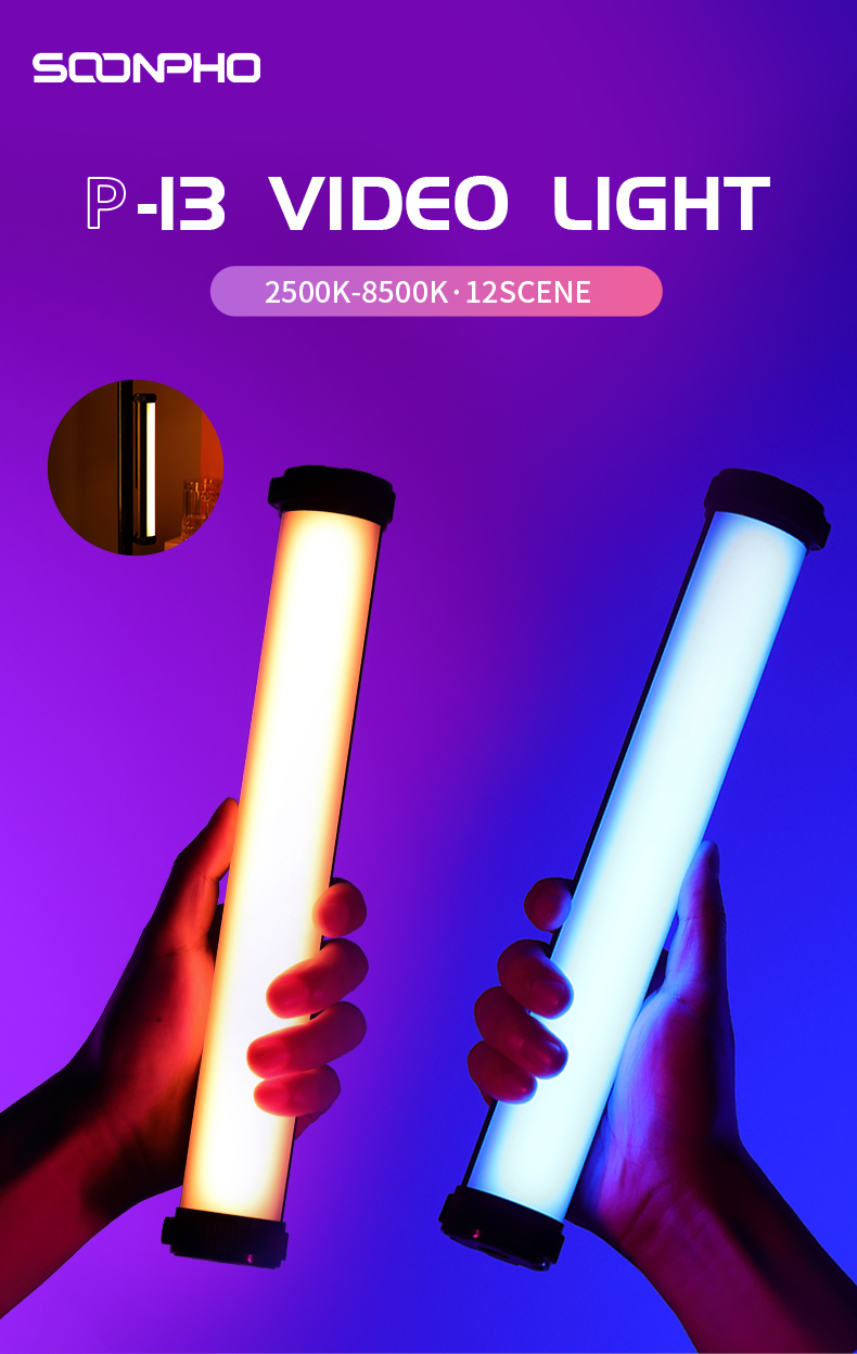 Soonpho p13 rgb levou vara de luz de vídeo Soonpho p13 rgb levou vara de luz de vídeo