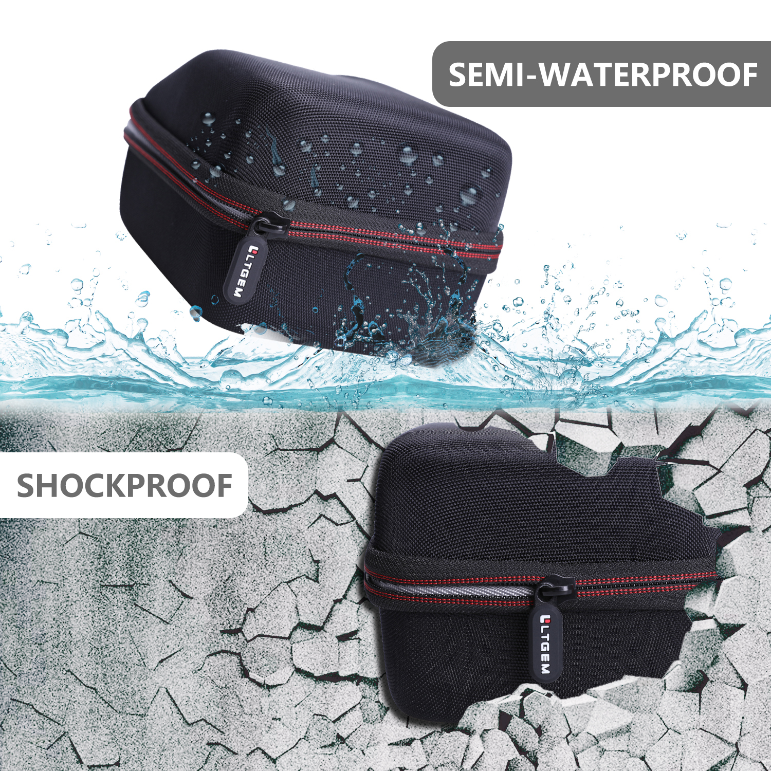 Ltgem estojo rígido de eva para câmera