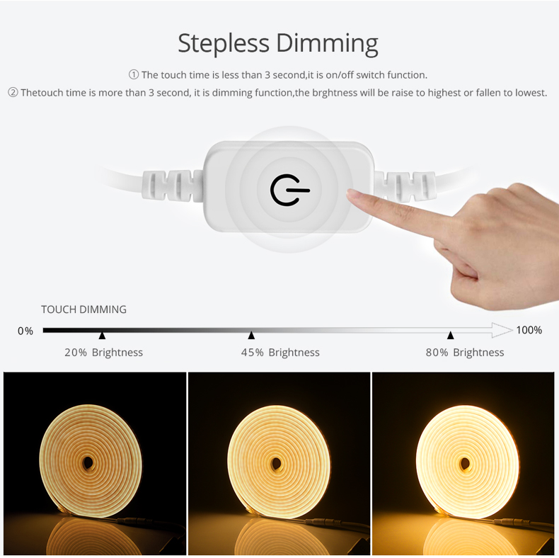 Plugue da ue 220v/eua plug 110v cozinha lâmpada fita 1- 5m à prova d' água led faixa de luz do armário para armário guarda-roupa iluminação de casa backlight